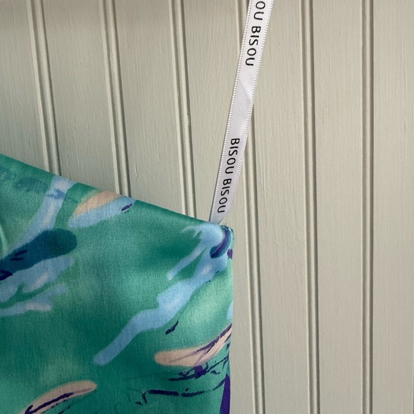 Bisou Bisou Teal One Shoulder Dress Size 10 - Picture 4 of 7